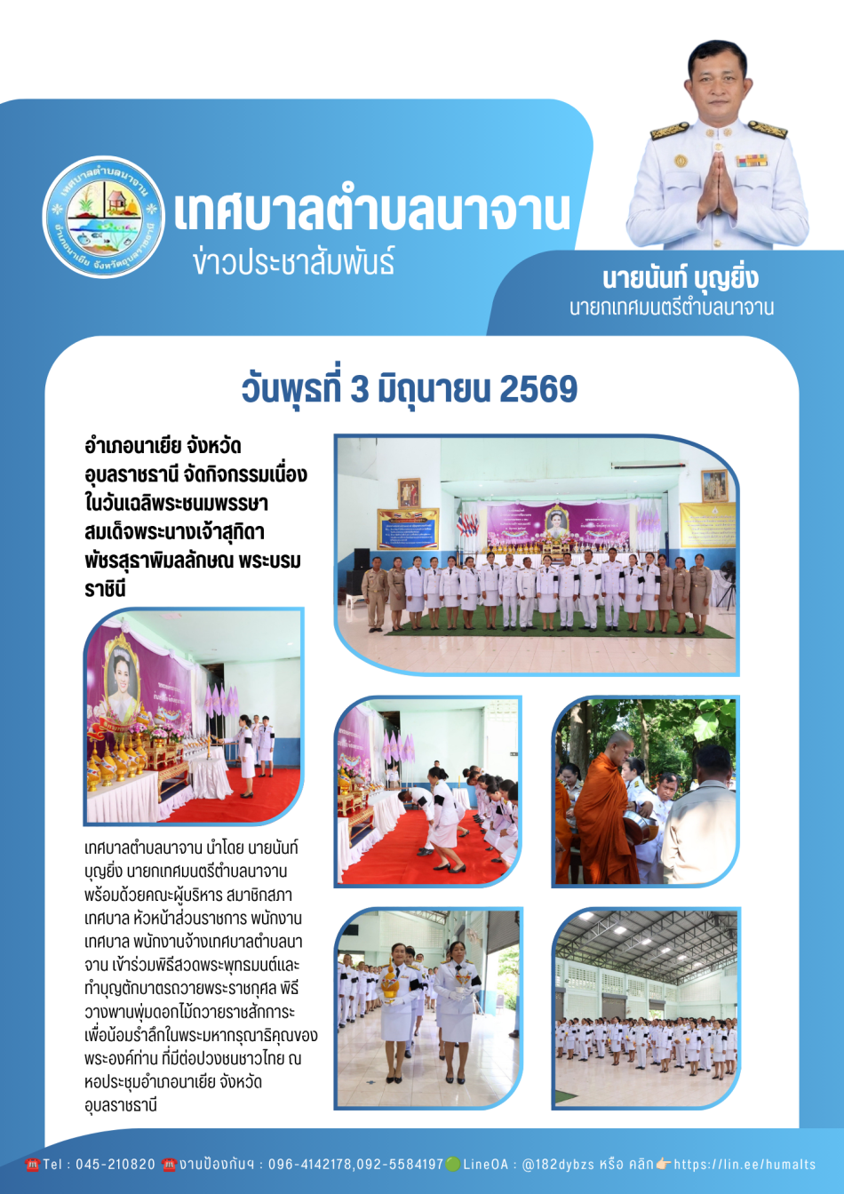 กิจกรรมเนื่องในวันเฉลิมพระชนมพรรษา สมเด็จพระนางเจ้าสุทิดา พัชรสุธาพิมลลักษณ พระบรมราชินี